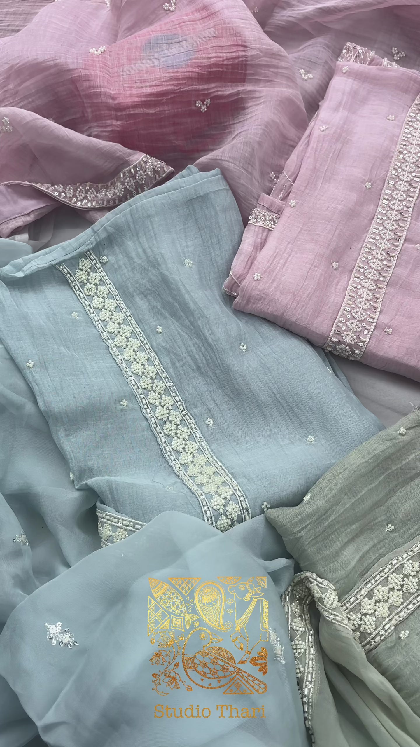 Pink Pure Mul Chanderi Unstitched salwar